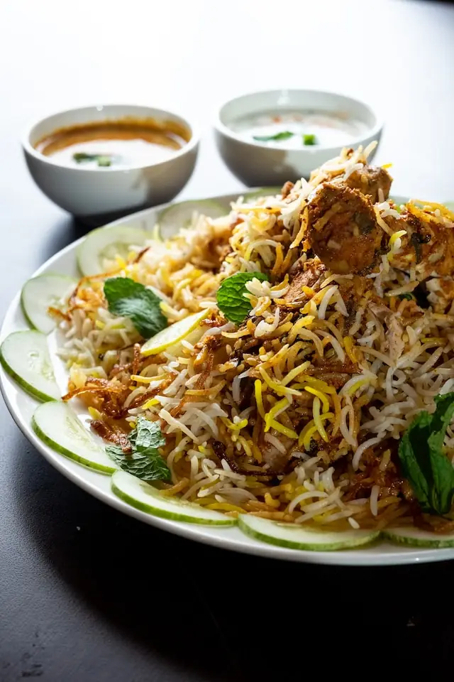 Plated biryani